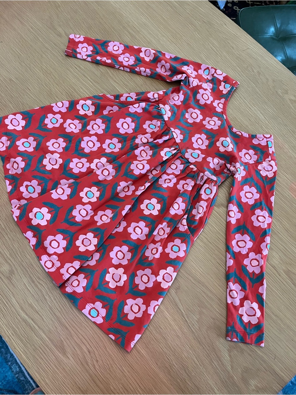 Hanna Andersson Red Floral Long-Sleeve Girls' Dress and pant set